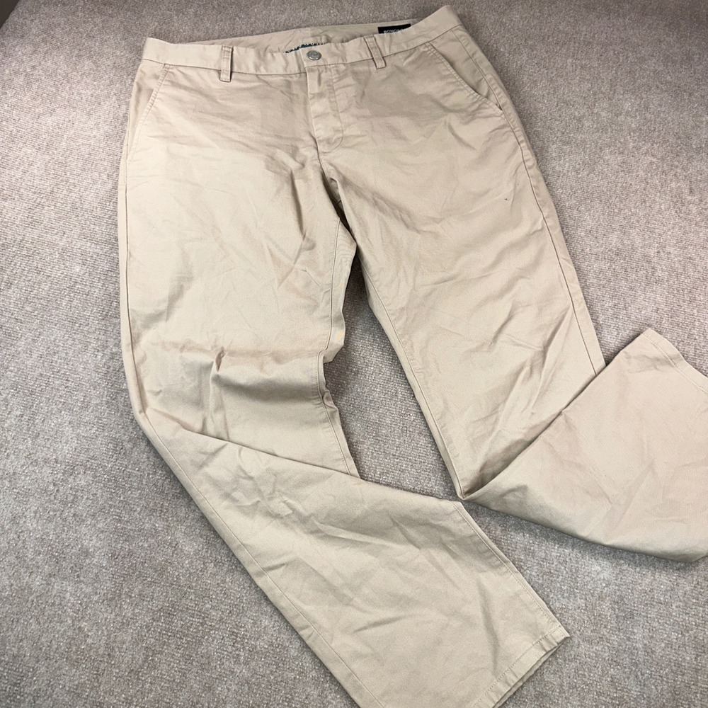 Bonobos Washed Chinos Mens 36x32 Slim Fit Khaki Tan Stretch Cotton Pants